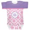 Pink, White & Purple Damask Baby Bodysuit 3-6
