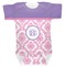 Pink, White & Purple Damask Baby Bodysuit (Personalized)
