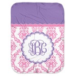 Pink, White & Purple Damask Baby Swaddling Blanket (Personalized)