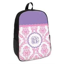 Pink, White & Purple Damask Kids Backpack (Personalized)