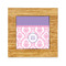 Pink, White & Purple Damask Bamboo Trivet with 6" Tile - FRONT