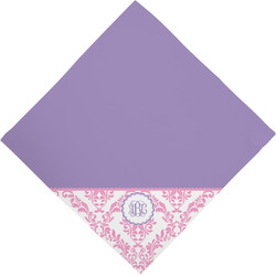Pink, White & Purple Damask Dog Bandana Scarf w/ Monogram