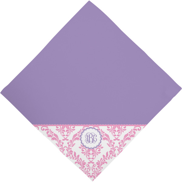 Pink, White & Purple Damask Bandana - Full View