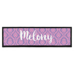 Pink, White & Purple Damask Bar Mat (Personalized)