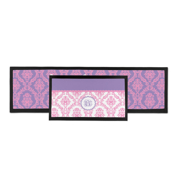 Pink, White & Purple Damask Bar Mat - Parent Main
