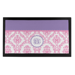 Pink, White & Purple Damask Bar Mat - Small (Personalized)