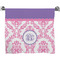 Pink, White & Purple Damask Bath Towel (Personalized)