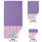 Pink, White & Purple Damask Bath Towel Sets - 3-piece - Approval