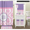 Pink, White & Purple Damask Bathroom Scene