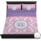 Pink, White & Purple Damask Bedding Set (Queen) - Duvet