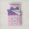 Pink, White & Purple Damask Bedding Set- Twin Lifestyle - Duvet