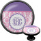 Pink, White & Purple Damask Cabinet Knob (Black) (Personalized)