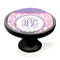 Pink, White & Purple Damask Black Custom Cabinet Knob (Side)