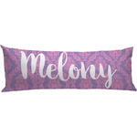 Pink, White & Purple Damask Body Pillow Case (Personalized)