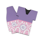 Pink, White & Purple Damask Bottle Cooler (Personalized)