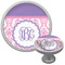 Pink, White & Purple Damask Cabinet Knob (Silver) (Personalized)