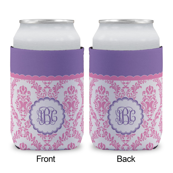 Pink, White & Purple Damask Can Sleeve - APPROVAL (single)