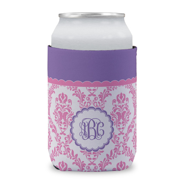 Pink, White & Purple Damask Can Sleeve
