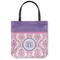Pink, White & Purple Damask Canvas Tote Bag - Large - 18"x18" (Personalized)