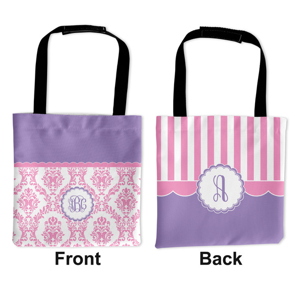 Pink, White & Purple Damask Car Bag - Apvl