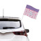 Pink, White & Purple Damask Car Flag - Large - LIFESTYLE