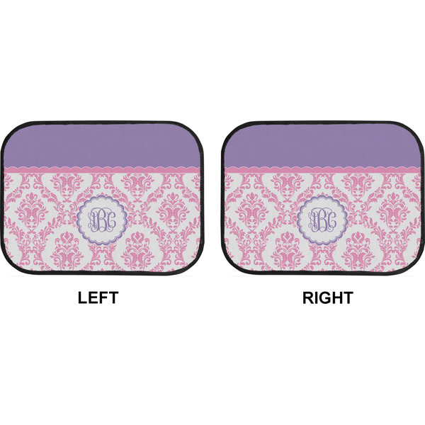 Pink, White & Purple Damask Car Floor Mats (Back Seat) (Approval)
