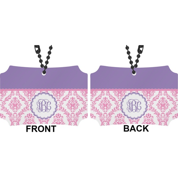 Pink, White & Purple Damask Car Ornament - Berlin (Approval)
