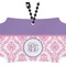 Pink, White & Purple Damask Rear View Mirror Ornament (Personalized)