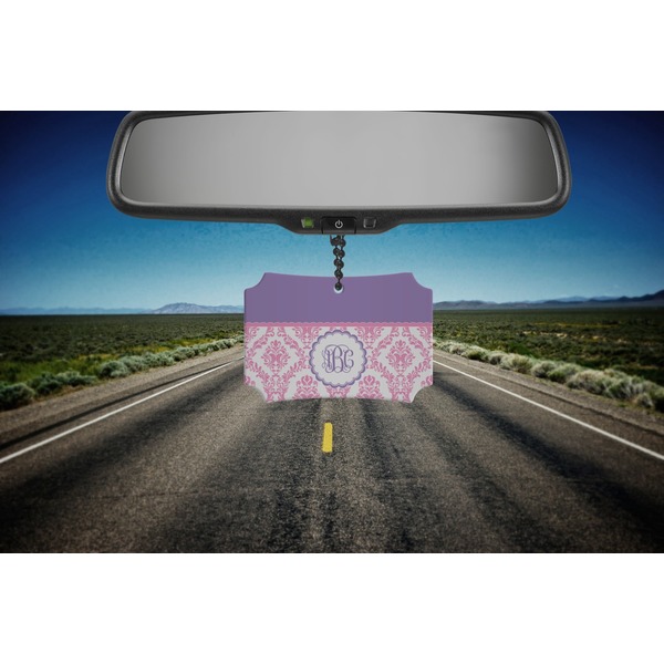 Pink, White & Purple Damask Car Ornament - Berlin (Road)