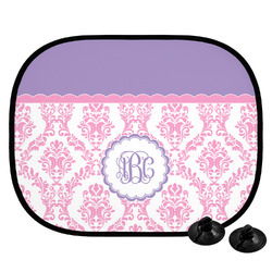 Pink, White & Purple Damask Car Side Window Sun Shade (Personalized)