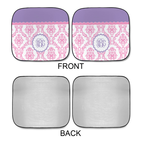 Pink, White & Purple Damask Car Sun Shades - APPROVAL