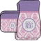 Pink, White & Purple Damask Car Floor Mats Set - 2 Front & 2 Back (Personalized)