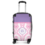 Pink, White & Purple Damask Suitcase (Personalized)