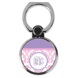 Pink, White & Purple Damask Cell Phone Ring Stand & Holder (Personalized)
