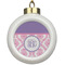 Pink, White & Purple Damask Ceramic Ball Ornament (Personalized)