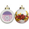 Pink, White & Purple Damask Ceramic Christmas Ornament - Poinsettias (APPROVAL)