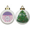 Pink, White & Purple Damask Ceramic Christmas Ornament - X-Mas Tree (APPROVAL)