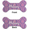 Pink, White & Purple Damask Ceramic Flat Ornament - Bone Front & Back (APPROVAL)