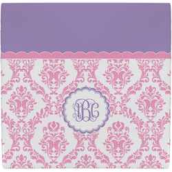 Pink, White & Purple Damask Ceramic Tile Hot Pad (Personalized)