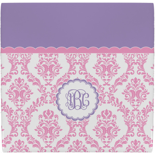 Custom Pink, White & Purple Damask Ceramic Tile Hot Pad (Personalized)