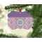 Pink, White & Purple Damask Christmas Ornament (On Tree)