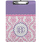 Pink, White & Purple Damask Clipboard (Personalized)