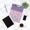 Pink, White & Purple Damask Clipboard - Lifestyle Photo