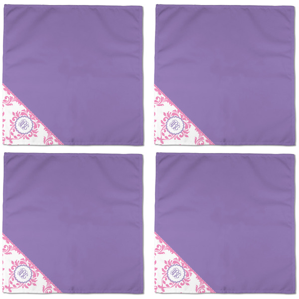 Pink, White & Purple Damask Cloth Napkins - Personalized Dinner (APPROVAL) Set of 4