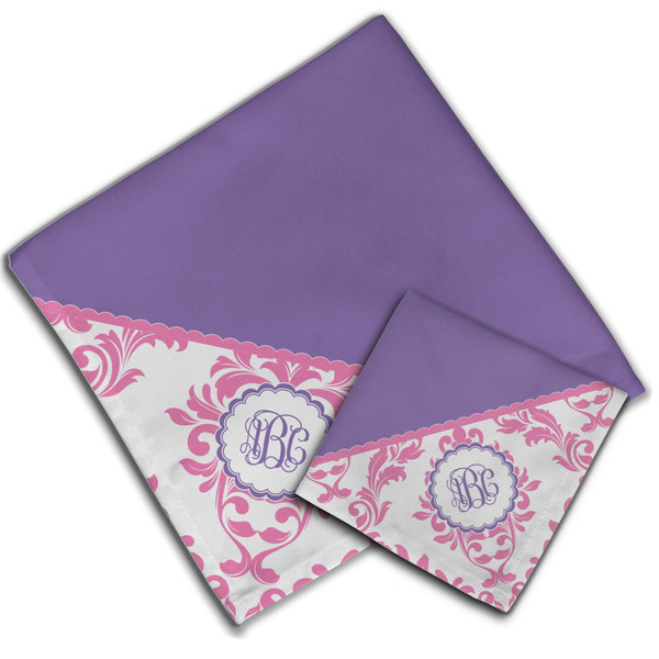 Pink, White & Purple Damask Cloth Napkins - Personalized Lunch & Dinner (PARENT MAIN)