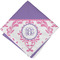Pink, White & Purple Damask Cloth Napkins - Personalized Lunch (Folded Four Corners)