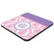 Pink, White & Purple Damask Coaster Set - FLAT (one)