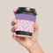 Pink, White & Purple Damask Coffee Cup Sleeve - LIFESTYLE