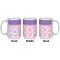 Pink, White & Purple Damask Coffee Mug - 15 oz - White APPROVAL