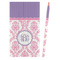 Pink, White & Purple Damask Colored Pencils - Front View